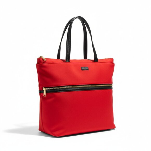 Rare The M Bag NYC Red Tote Zip Carryall Techwear Red Nylon Utility Travel Bag - Picture 1 of 16